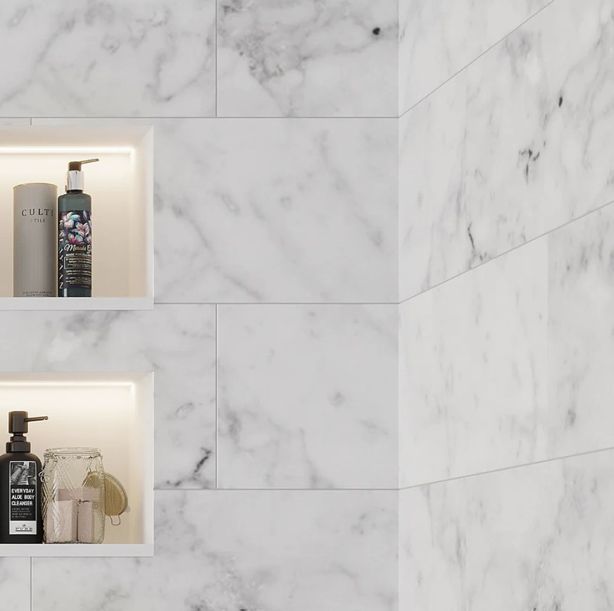 Italian Carrara Honed 12"x24" Marble Tiles