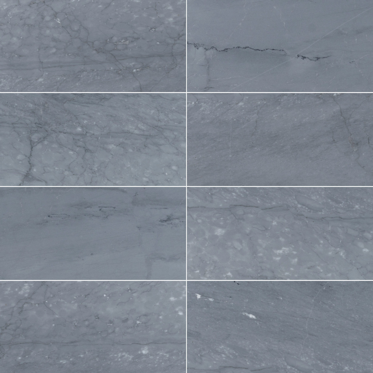 Italian Bardiglio Imperiale Honed 12"x24" Marble Tiles