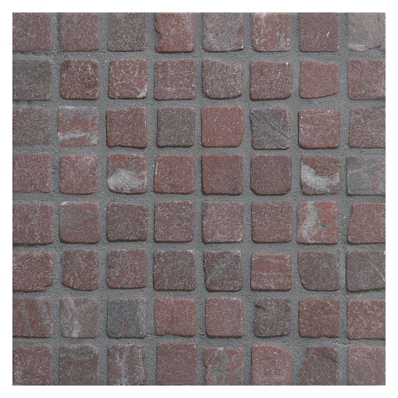 Rosso Laguna Tumbled 5/8"x5/8" Mosaics 12x12 Mesh