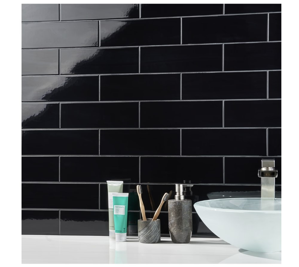 Manhattan Black 4x12 Gloss Porcelain Tile