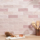 Trinity Pink Gloss 2.6"x7.9" Ceramic Wall Tiles