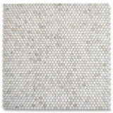 Calacatta Gold Marble 1 inch Hexagon Mosaic Tile Honed