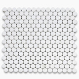 Thassos White Marble 3/4 inch Penny Round Mosaic Tile Honed