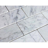 Italian Carrara Premium Honed 3x6 Marble Subway Tiles