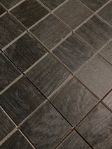 Lignum Black 2"x2" Square Mosaics 12"x12" Mesh