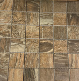 Lignum Rustic Brown 2"x2" Square Mosaics 12x12 Mesh