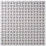 Alameda Basketweave with Gray Dot Mosaic 12x12