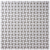 Alameda Basketweave with Gray Dot Mosaic 12x12