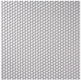 Alameda White Matte 12×12 Penny Round Mosaic