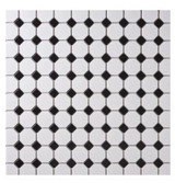 Alameda Octagon With Black Dot Mosaic 12x12