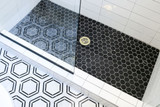 Nero Marquina Honed 2" Hexagon Mosaics 12x12