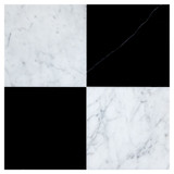 Carrara Honed 12x12 & Nero Marquina Honed 12x12 Checkerboard Marble Tiles