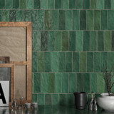 Trinity Green Gloss 2.6"x7.9" Ceramic Wall Tiles