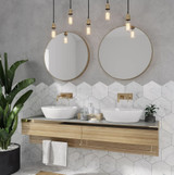 Carrara Honed 6" Hexagon Mosaic Tiles