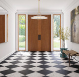 Italian Carrara Honed 12"x12" & Nero Marquina Honed 12"x12" Checkerboard Marble Tiles