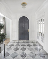 Bardiglio Nuvolato Polished 12x12 & Italian Carrara Polished 12x12 Set in Checkerboard