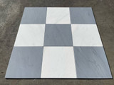 Ocean White Honed 18"x18" & Italian Bardiglio Imperiale Honed 18"x18" Checkerboard