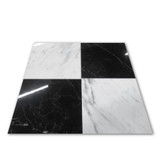 Carrara White Polished 12"x12" & Nero Marquina Polished 12"x12" Checkerboard