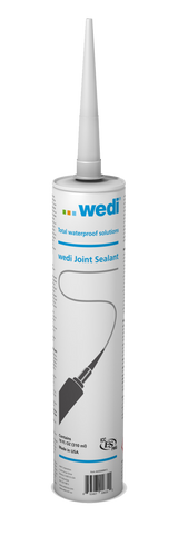 Wedi Joint Sealant Tube 10.5 oz. 1 Cartridge Approx. 1-1.2 oz. per sqft of wedi Building Panel on walls covers your needs for shower wall, base, and curb installation. Additional sealant is needed for prefabricated modules and design upgrades.