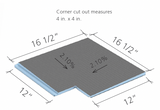 wedi Curbless Shower Corner Extension
16 1/2" x 16 1/2" x 1 1/16" - sloped min. 1/4 in./ft. (sloped 2.10%)
1 piece
US3000052