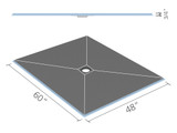 Wedi Fundo Ligno Base (Center Drain) 48 in. x 60 in. 1 pc US9200004