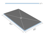Wedi Fundo Primo Base (Center Drain) 48 in. x 84 in. 1 piece US9100014