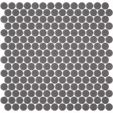 Onix Dark Grey Matte Pennyround Mosaics 11.25x11.25 Mesh