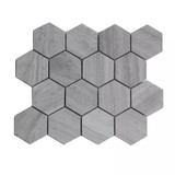 Wooden White Honed 3" Hexagon Mosaics