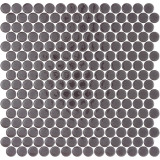 Penny Round Dark Grey Gloss 12x12 Mesh