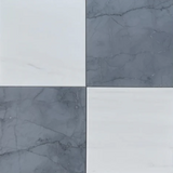 Bardiglio Imperiale Honed 12x12 & Bianco Dolomite Honed 12x12 Checkerboard Marble Tiles