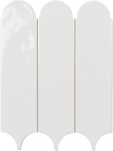 Raindrops Ice White Gloss 3"×12" Matte Ceramic Wall Tile