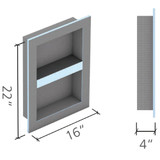 Wedi Shower Niches - 16" x 22" US3000007 Wedi Niche