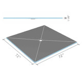 Wedi Fundo Ligno Curbless Shower Pan (Base) w/ Click and Seal Drain Unit - 72" x 72" x 1-1/8" Center Drain