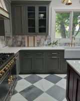 A Timeless Classic Reimagined: Bardiglio Imperiale & Italian Carrara Marble Checkerboard Tiles at Portland Direct Tile & Marble