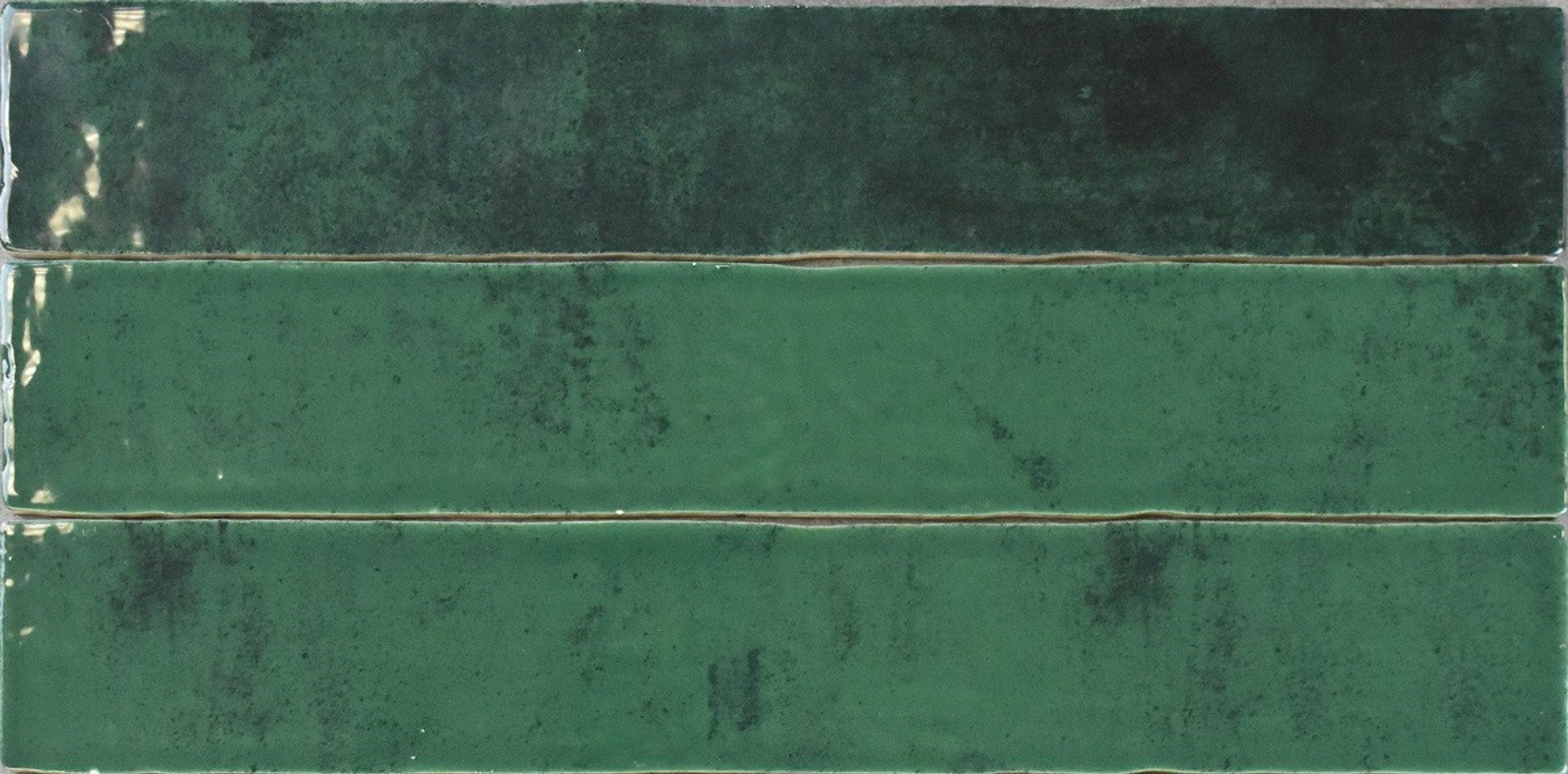 Zellige Emerald Green Gloss 2"x16" Ceramic Wall Tiles