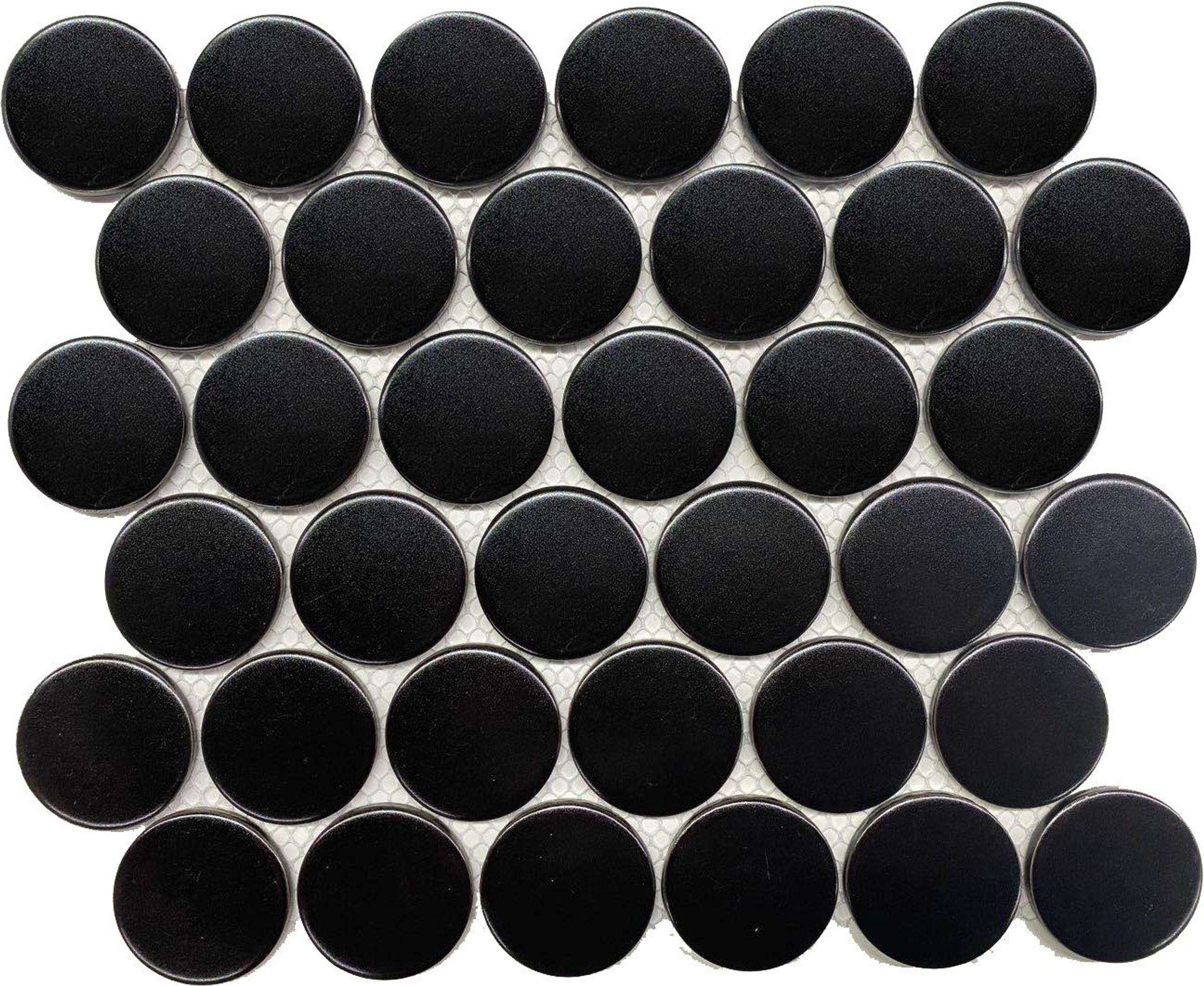 Alameda Black Matte 2" Penny round Mosaics