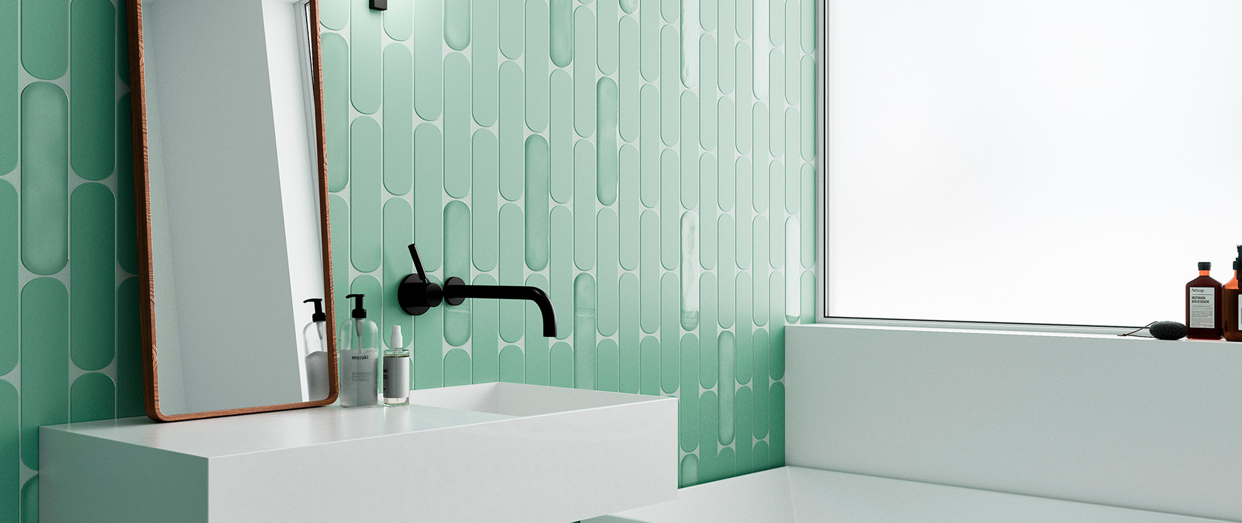 Grace O Sage Matte & Sage Gloss 3x12 Ceramic Wall Tiles Mixed