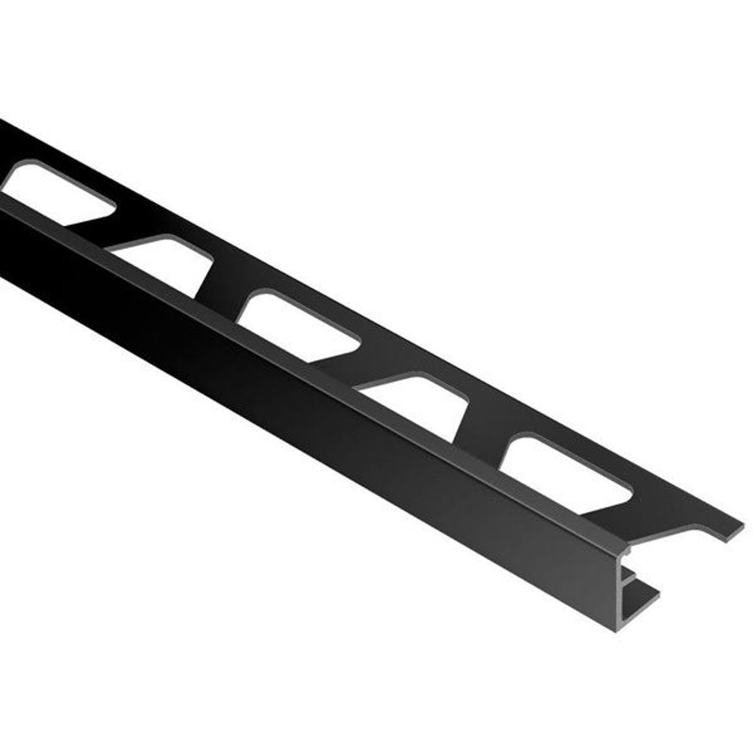Schluter JOLLY Anodized Aluminum Tile Edging Trim - 1/2" Bright Black Anodized (AGSG)