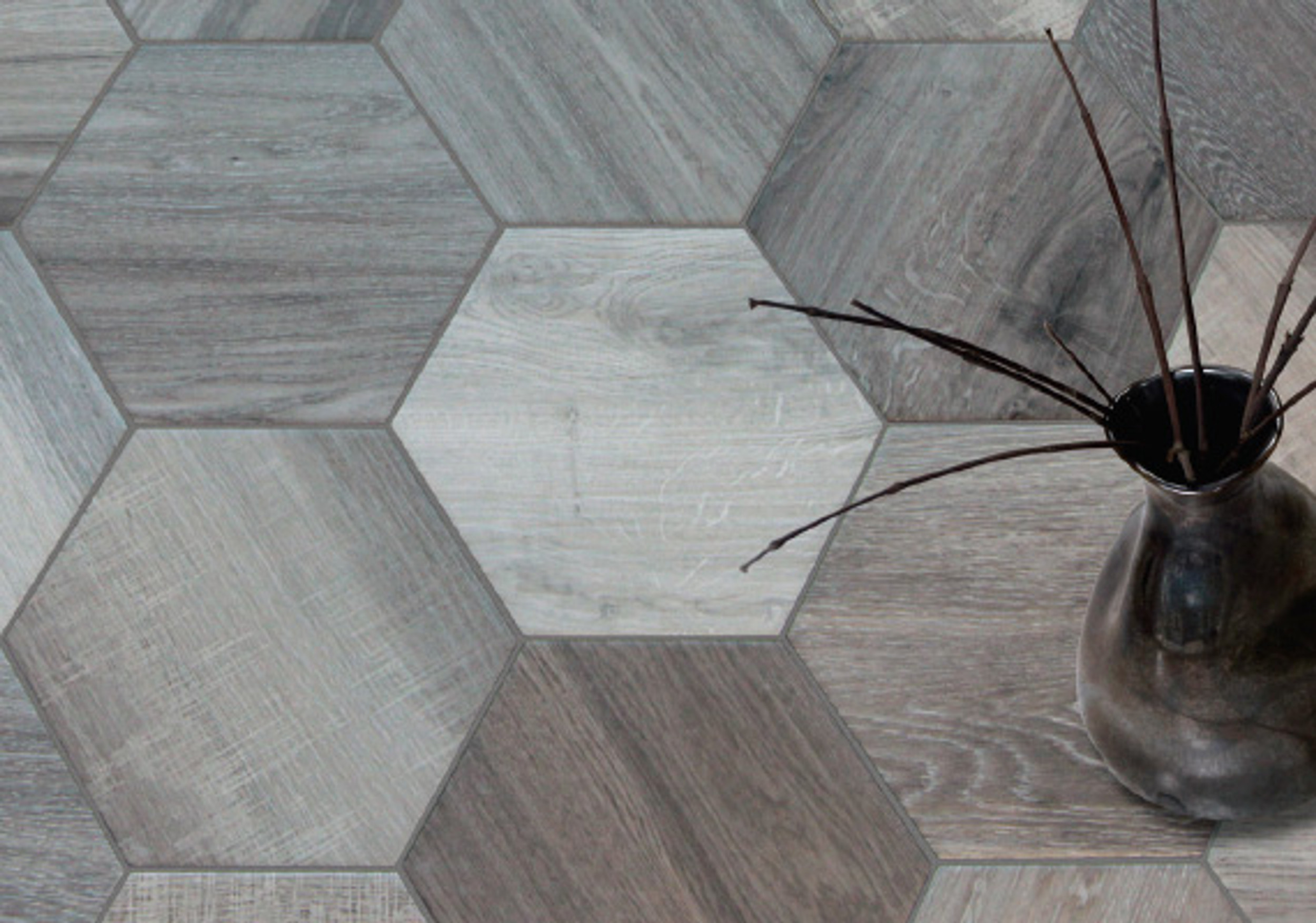 Kingwood Taupe 10" Hexagon Porcelain Tiles