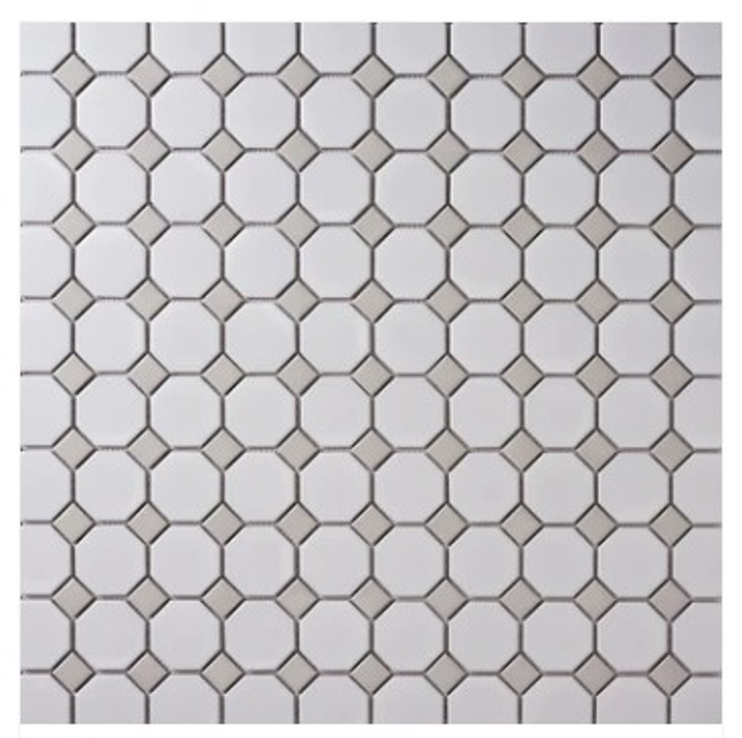 Alameda Octagon With Gray Dot Mosaic 12x12
