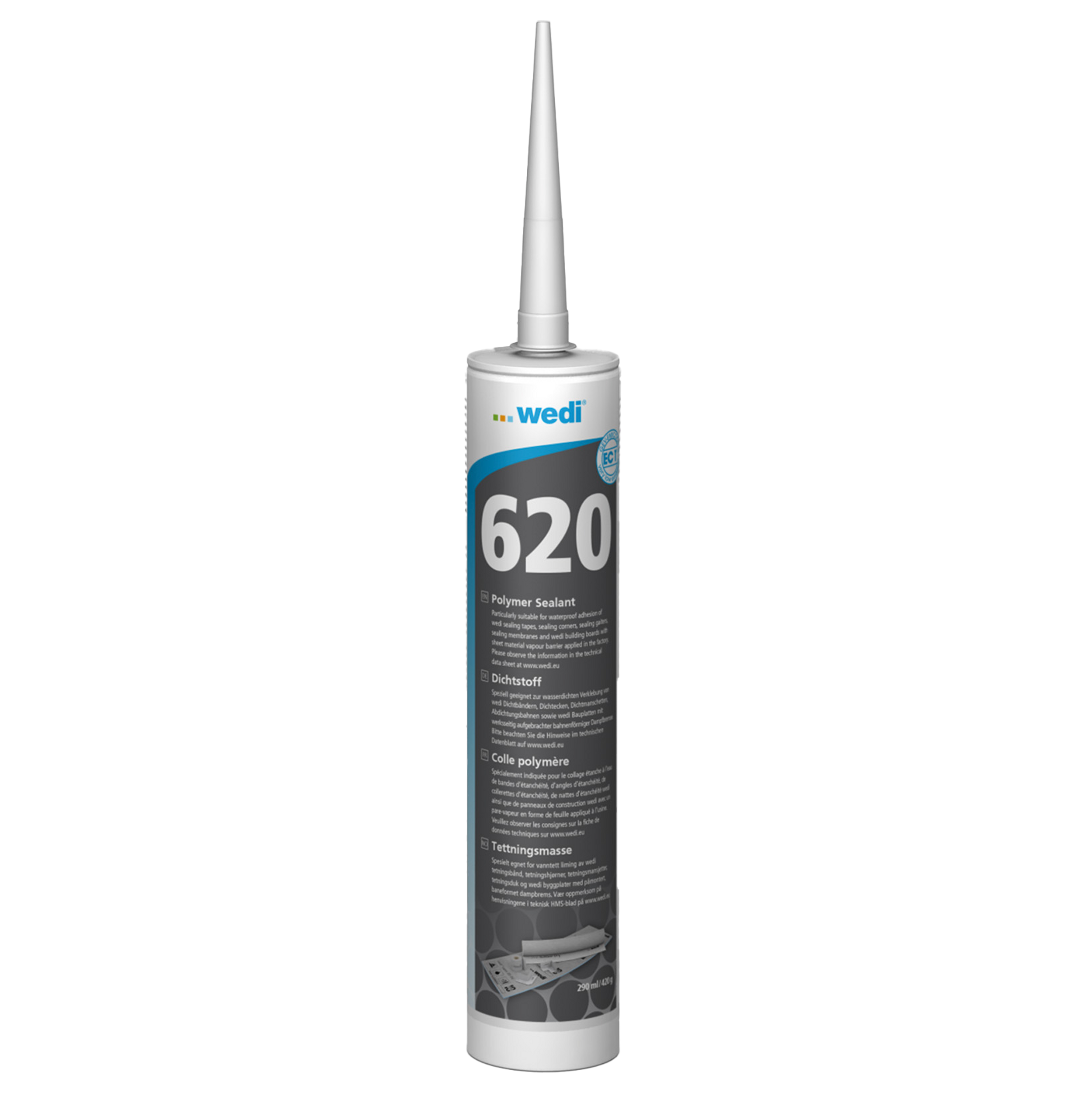 Wedi Sealant 620 Cartridge 1.5 linear feet of 2 in. overlap; or flashing up wall per ounce 10.5 oz. 12/case (full cases only) US5000088