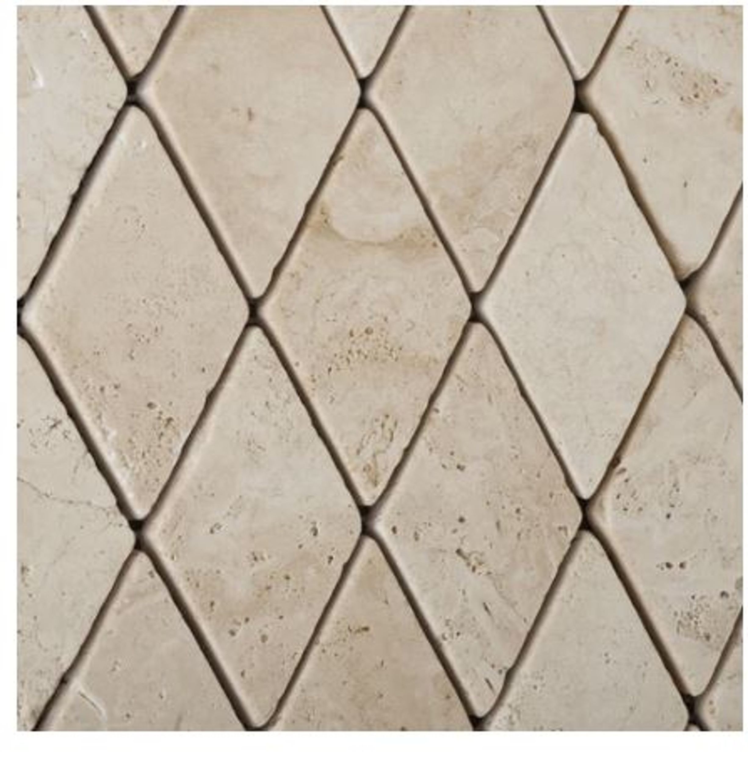 Ivory Tumbled  6" Diamond Tile Travertine Tiles