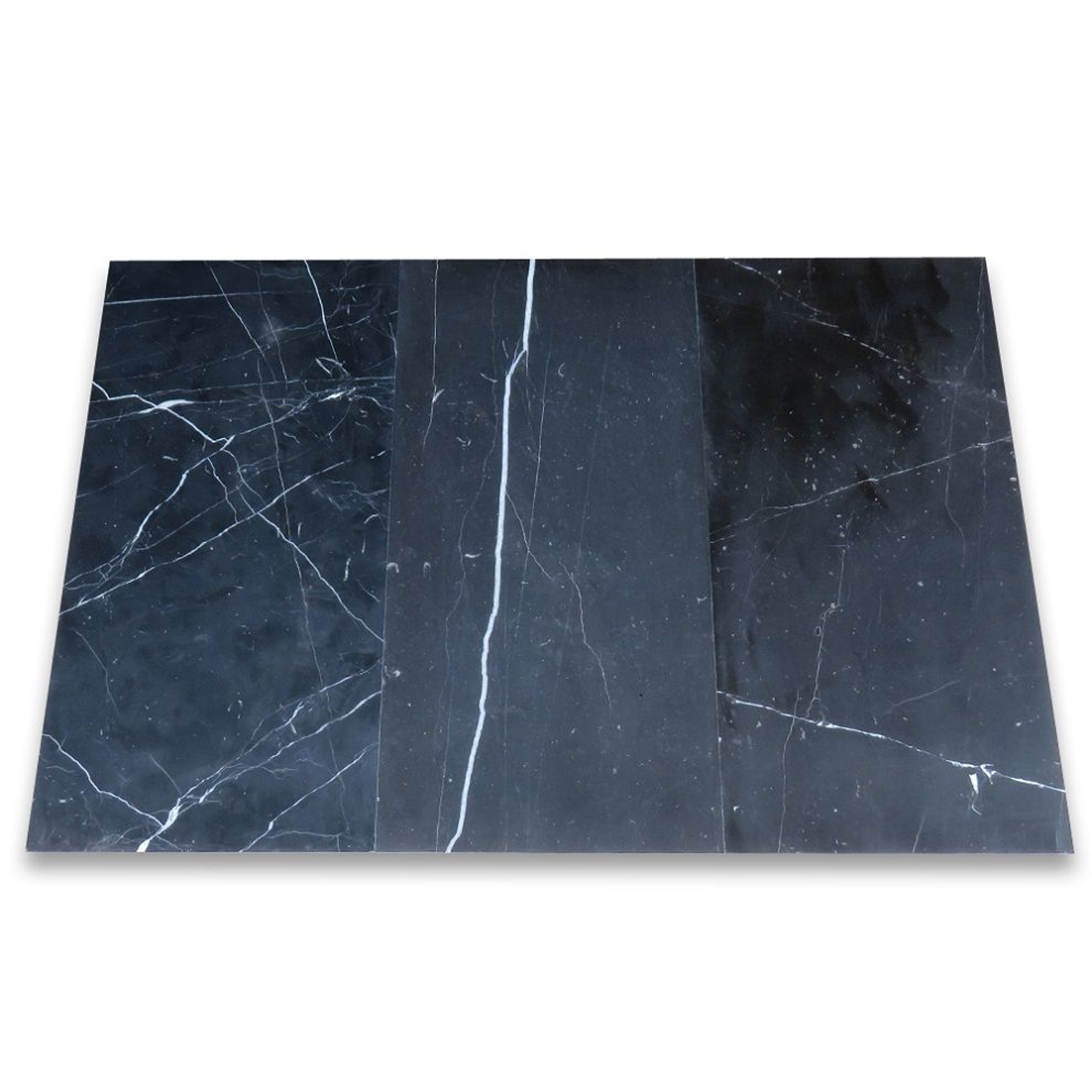 Nero Marquina Black Marble 12x24 Tile Polished