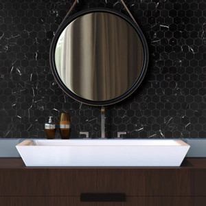 3" Marble Mosaic Hexagon Tiles