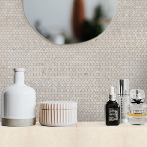 1" Marble Mosaic Hexagon Tiles