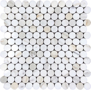Calacatta Gold Honed Pennyround Mosaic Tiles Calacatta Gold Honed Pennyround Mosaic Tiles