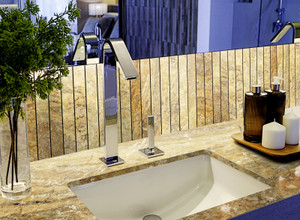 Volcano Extra Honed & Filled Straight Stack 2"x12" Travertine Mosaic on 12"x12" Mesh Volcano Extra Honed & Filled Straight Stack 2"x12" Travertine Mosaic on 12"x12" Mesh