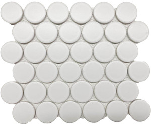Alameda White Matte 2" Penny round Mosaics Alameda White Matte 2" Penny round Mosaics