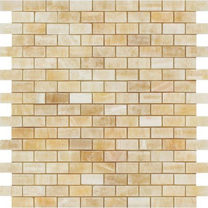 HONEY ONYX MINI BRICK MOSAIC POLISHED HONEY ONYX MINI BRICK MOSAIC POLISHED