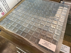 Ocean Style 1"x1" Clear Ice Glass Mosaics 13"x13" $9.99 Sq. Ft. Closeout Glass Moasic Tiles Ocean Style 1"x1" Clear Ice Glass Mosaics 13"x13" $9.99 Sq. Ft. Closeout Glass Moasic Tiles
